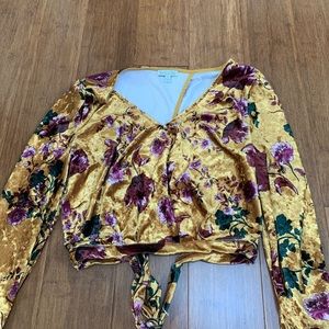 yellow velvet dress top